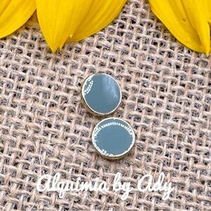 Cloisonné enamel gold statement stud earrings/colorful minimalistic